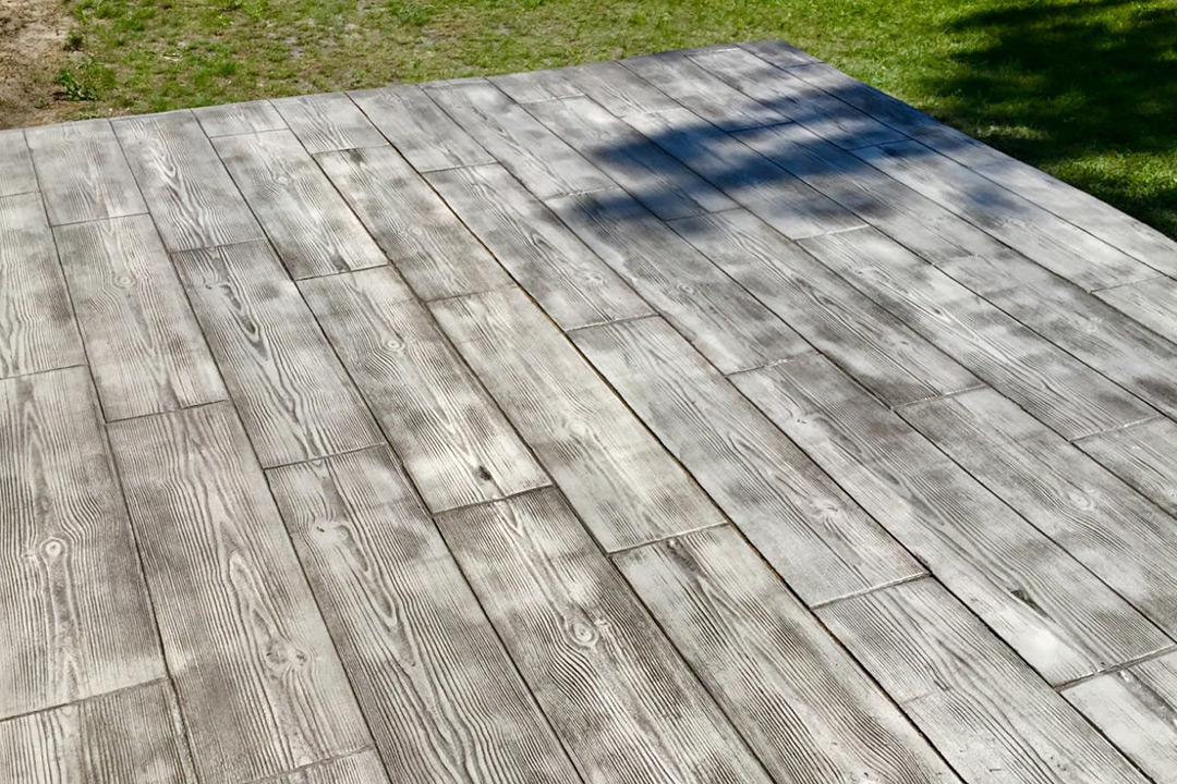 Betong med trämönster